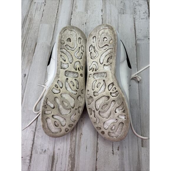 Alexander McQueen Women's Oversized Sneakers Sz 38 US 8 White/Black 553770 - Picture 12 of 14
